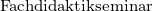                                                                                                                                                 Fachdidaktikseminar 