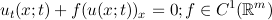 u (x;t)+ f(u(x;t)) = 0;f ∈ C1(ℝm)
 t                x  