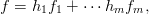 f =  h f +  ⋅⋅⋅h  f ,
      1 1       m  m
