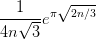   1     √ ----
---√--eπ  2n∕3
4n   3
